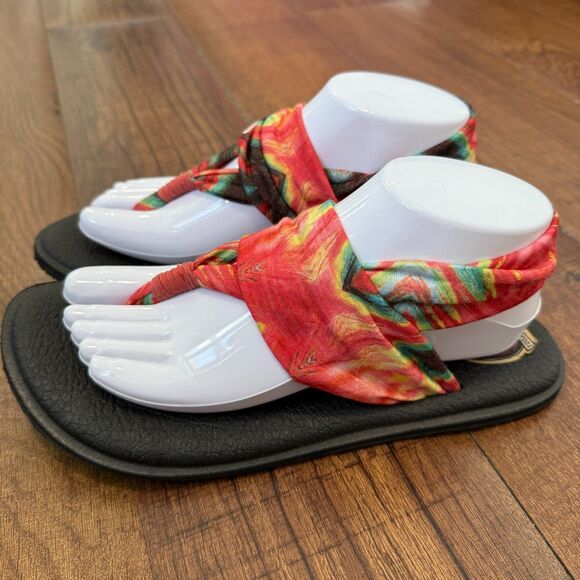 Sanuk Yoga Sling 2 Prints Yoga Mat Sandals Womens Size 9 -NEW- - Picture 2 of 6